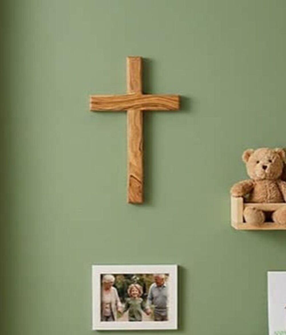 Wall Cross - 10" Hardwood Poly Coated/wall hanging hardware included/Handmade
